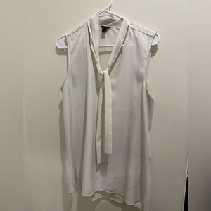 Cream Ann Taylor tie neck blouse